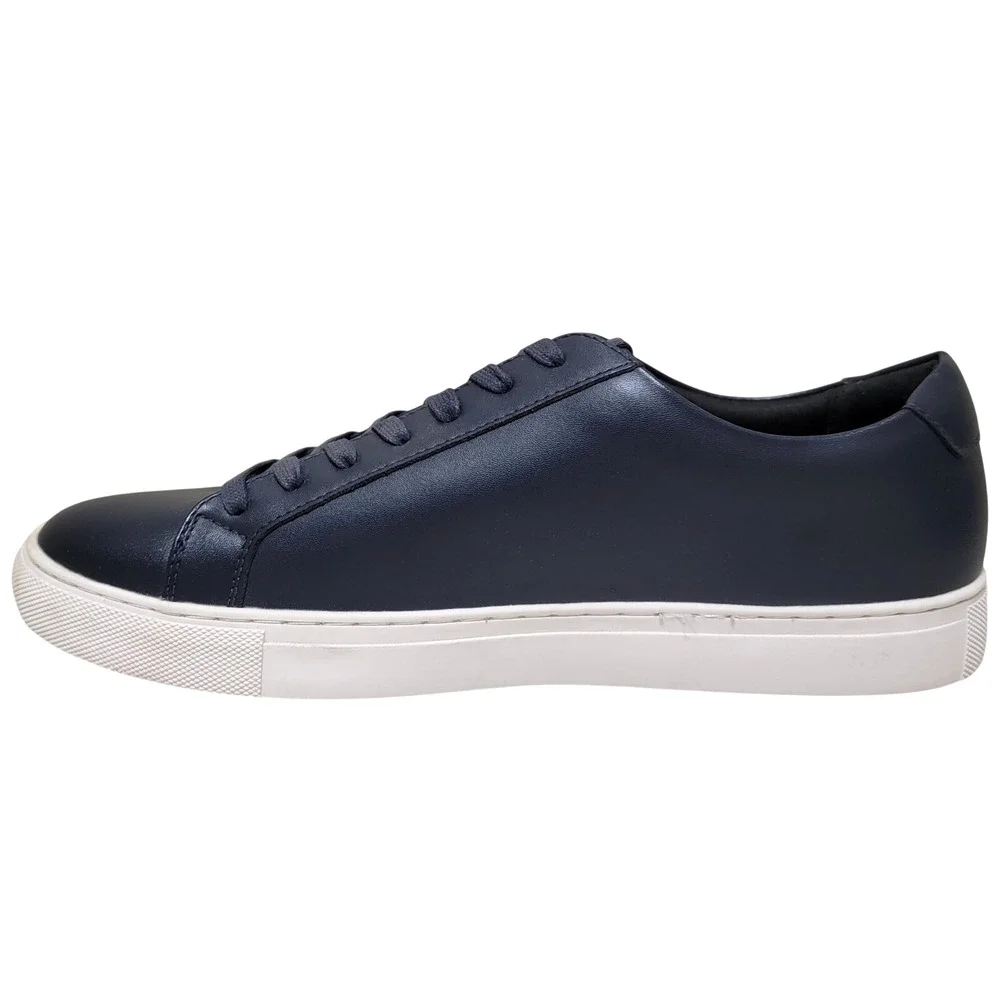 Alfani Men Low Top Lace Up Sneakers Grayson Size US 10.5M Navy Blue Faux Leather